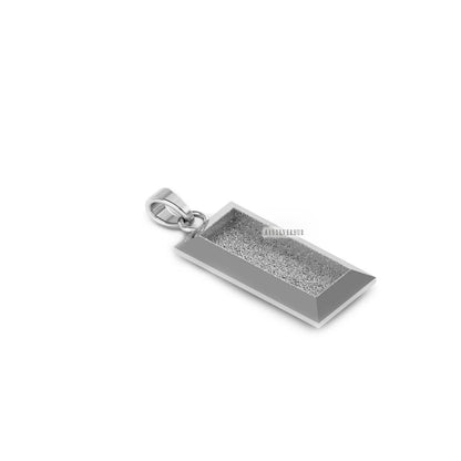 925 Sterling Solid Silver, Rectangle Shape, Blank Bezel Setting For Pour Resin & Ashes Work, Good Luck Jewelry, Memorial Keepsake DIY Crafts