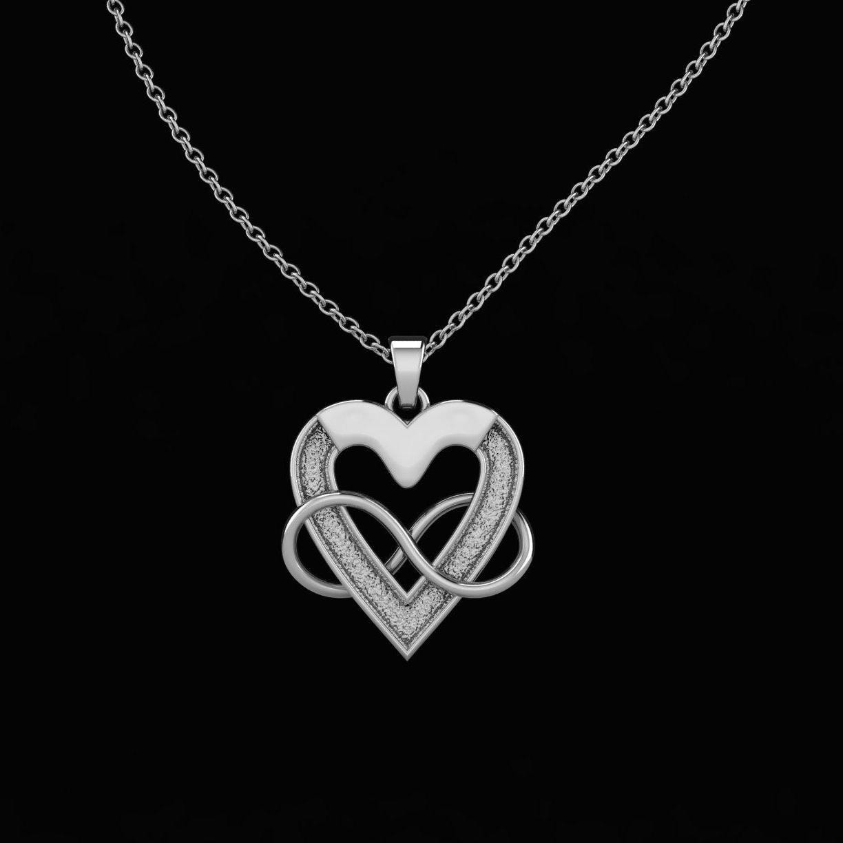 925 Sterling Solid Silver, Heart with Infinity Pendant, Blank Channel Settings For Pour Resin, Good Luck Jewelry, Keepsake Milk DIY Crafts