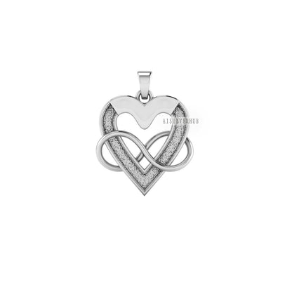 925 Sterling Solid Silver, Heart with Infinity Pendant, Blank Channel Settings For Pour Resin, Good Luck Jewelry, Keepsake Milk DIY Crafts