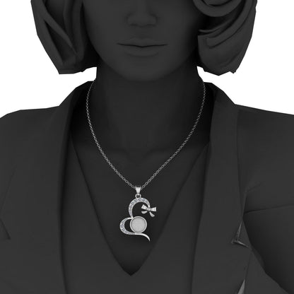 Heart with Knot Round 8mm Blank Bezel Pendant CZ Setted, 925 Sterling Silver, Good for Stone, Resin & Ashes Work, Keepsake Breast Milk DIY