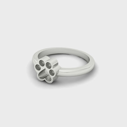 925 Sterling Solid Silver 8mm Dog Paw Shape Blank Bezel Ring Setting, Good for Resin & Ashes Work, Keepsake/Breastmilk DIY, Memorial Jewelry