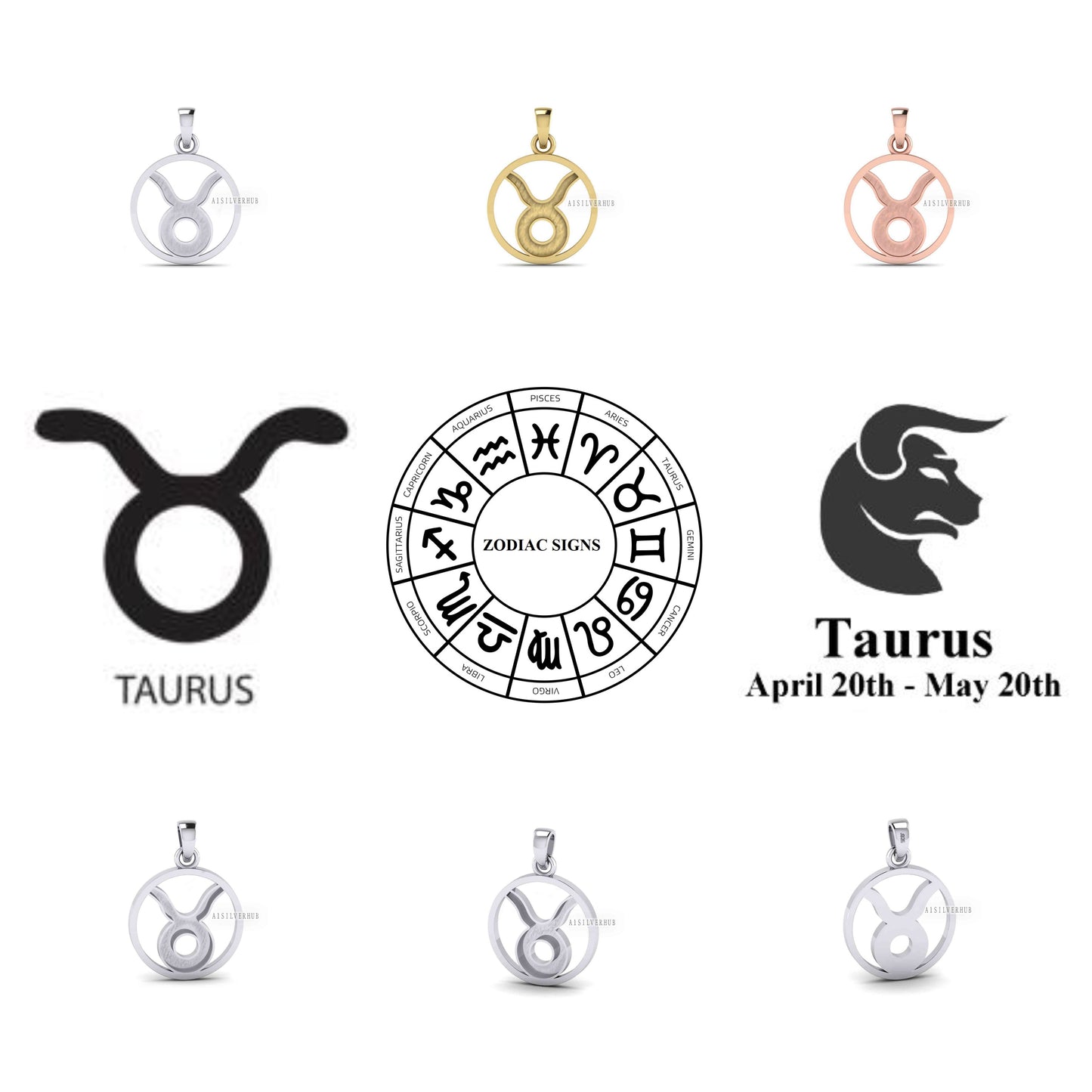 925 Sterling Silver Zodiac Horoscope Astrological Signs Blank Bezel Pendant, Good for Resin & Ashes Work, Keepsake/Breastmilk DIY Crafts