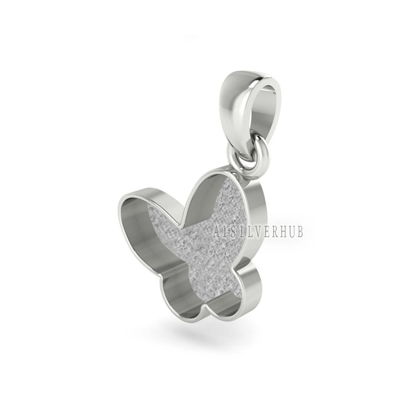 925 Sterling Solid Silver Butterfly Shape DIY Breastmilk/Keepsake Pendant Setting, Good for Resin & Ashes Work, Memorial Jewellery Crafts