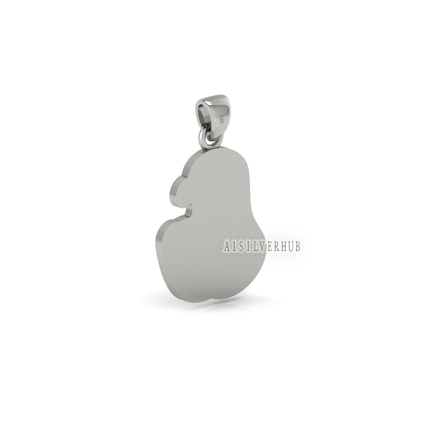 925 Sterling Silver Mother Kissing Baby Blank Bezel Pendant Setting, For Pour Resin, Breastmilk DIY, Keepsake Jewelry, Memorial Jewellery
