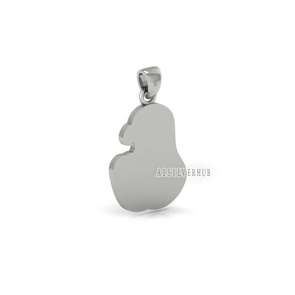 925 Sterling Silver Mother Kissing Baby Blank Bezel Pendant Setting, For Pour Resin, Breastmilk DIY, Keepsake Jewelry, Memorial Jewellery