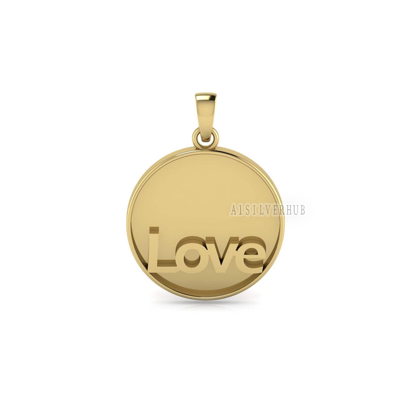 925 Sterling Solid Silver Blank Bezel Love Pendant Setting, Good for Resin Work, DIY Crafts Breastmilk/Keepsake Pendant, 18k Gold Plated