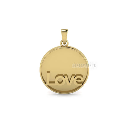 925 Sterling Solid Silver Blank Bezel Love Pendant Setting, Good for Resin Work, DIY Crafts Breastmilk/Keepsake Pendant, 18k Gold Plated