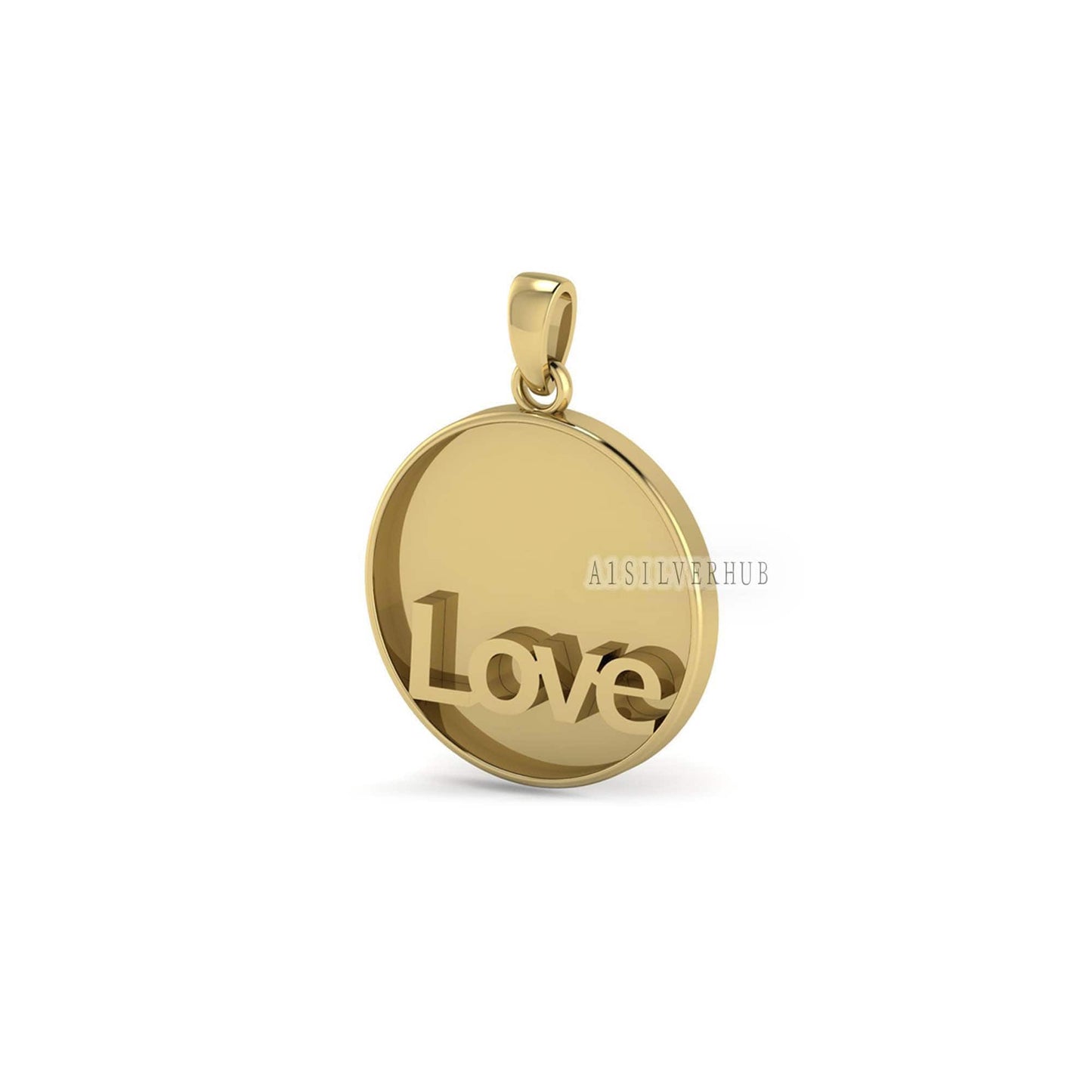 925 Sterling Solid Silver Blank Bezel Love Pendant Setting, Good for Resin Work, DIY Crafts Breastmilk/Keepsake Pendant, 18k Gold Plated
