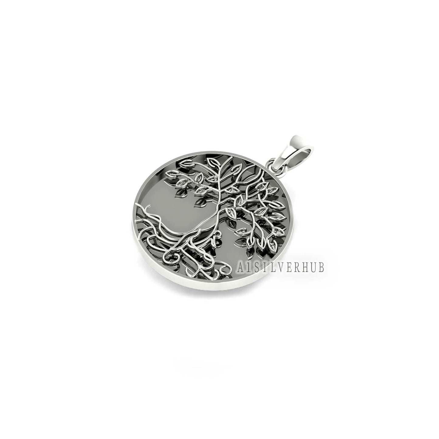 925 Sterling Silver Tree of Mother's Love with Her Child Pendant Setting, For Pour Resin Works, Breastmilk DIY, Keepsake Memorial Jewellery