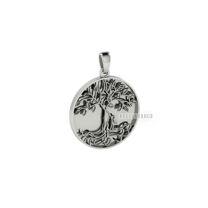 925 Sterling Silver Tree of Mother's Love with Her Child Pendant Setting, For Pour Resin Works, Breastmilk DIY, Keepsake Memorial Jewellery