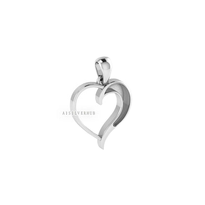 Heart Shape Blank Bezel Pendant Setting, 925 Sterling Silver, Good for Pour Crushed Opal, Resin & Ashes Work, Keepsake Breastmilk DIY Crafts