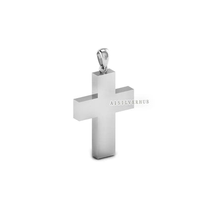 925 Sterling Solid Silver Cross Shape Blank Bezel Pendant Setting, Good for Resin & Ashes Work, Keepsake Memorial, Breast Milk DIY Crafts