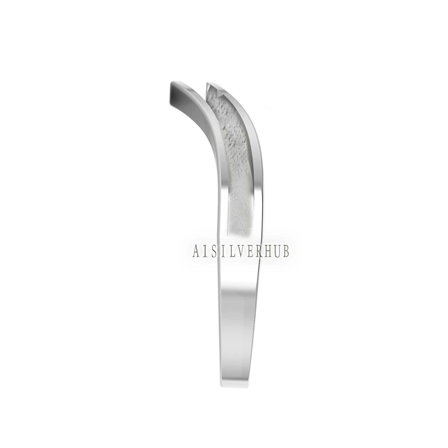 925 Sterling Solid Silver Curved Wide Channel The Wishbone Blank Ring, Good for Crushed Opal, Inlay, Resin & Ashes Work, Keepsake DIY Crafts