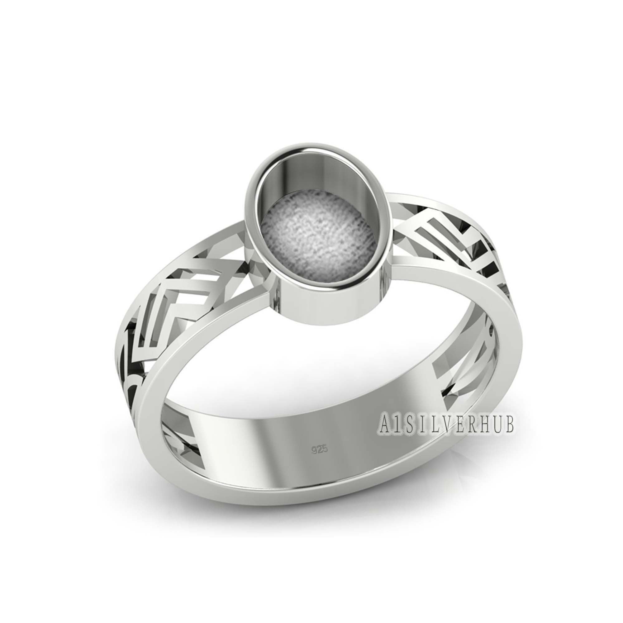 925 Sterling Solid Silver Oval 6x8mm Blank Bezel Wide Designer