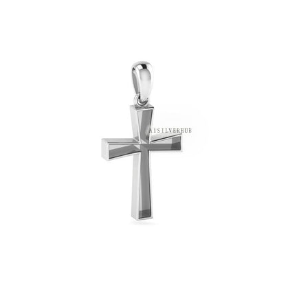 925 Sterling Solid Silver Cross Shape Blank Bezel Pendant, Good for Crushed Opal, Resin & Ashes, Croix, Bijoux Grec, Gioielli Greco, Kreuz