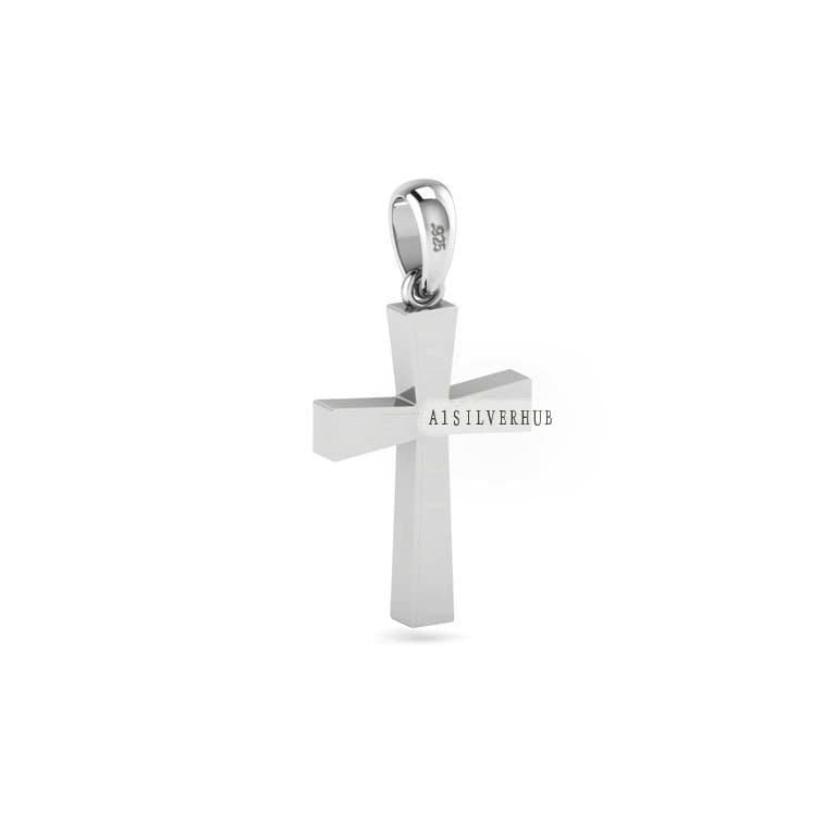 925 Sterling Solid Silver Cross Shape Blank Bezel Pendant, Good for Crushed Opal, Resin & Ashes, Croix, Bijoux Grec, Gioielli Greco, Kreuz