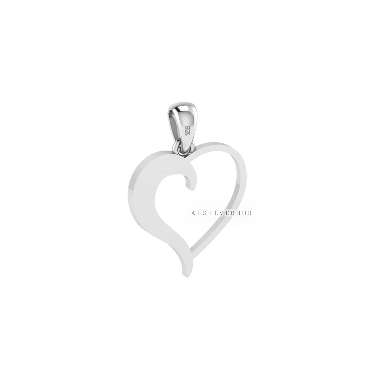 Heart Shape Blank Bezel Pendant Setting, 925 Sterling Silver, Good for Pour Crushed Opal, Resin & Ashes Work, Keepsake Breastmilk DIY Crafts