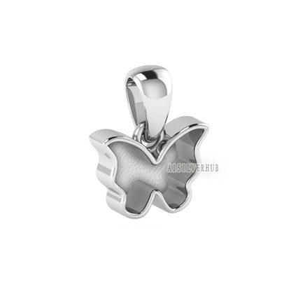 925 Sterling Solid Silver Tiny Butterfly DIY Breastmilk/Keepsake Blank Pendant Setting, Good for Resin & Ashes Work, Memorial Jewelry Crafts