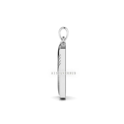 925 Sterling Solid Silver Blank Bezel Channel Men's Pendant with Zircon Setted, Good for Resin & Ashes Work, Keepsake Memorial, Breastmilk