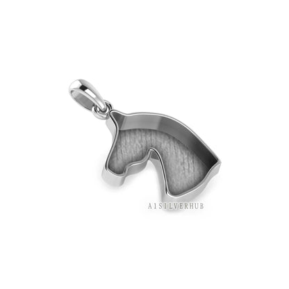 Horse Face 925 Sterling Silver, Good Luck Pendant, Breastmilk/Keepsake Blank Pendant, Good for Resin & Ashes Work, Horse Face Jewelry Crafts