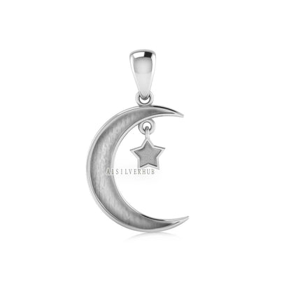 925 Sterling Solid Silver Moon Star Mother Baby Keepsake DIY Craft, Breastmilk Pendant Setting, Good for Resin & Ashes Work, Memorial Locket