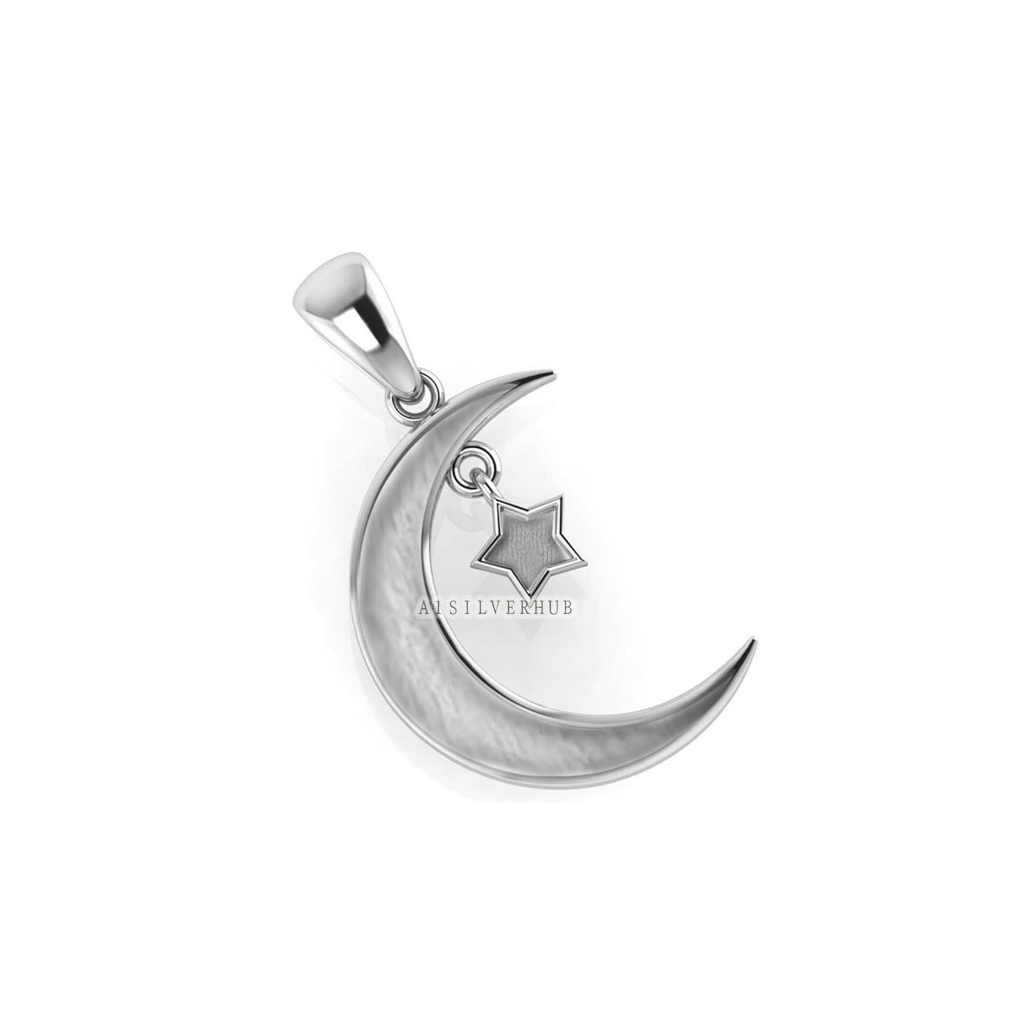 925 Sterling Solid Silver Moon Star Mother Baby Keepsake DIY Craft, Breastmilk Pendant Setting, Good for Resin & Ashes Work, Memorial Locket