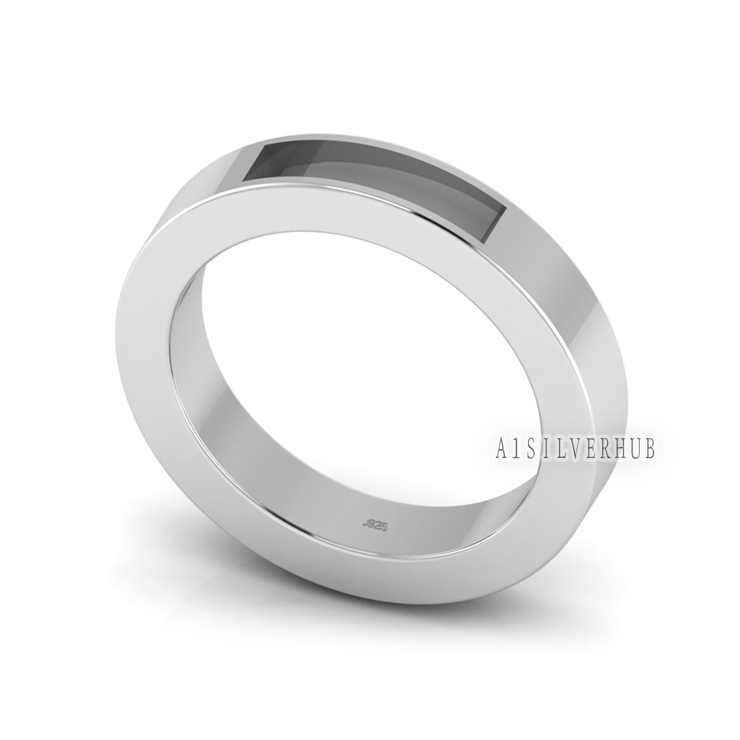 925 Sterling Solid Silver 5mm Wide Band Blank Bezel Men's Ring, Good for Inlay, Resin & Ashes Work, Gents Ring, Keepsake DIY, Memorial Rings