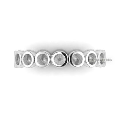 925 Sterling Solid Silver Round Shape 3mm Blank Bezel Eternity Ring Setting, Good for Resin & Ashes Work, Keepsake/Breastmilk DIY, Gift Ring