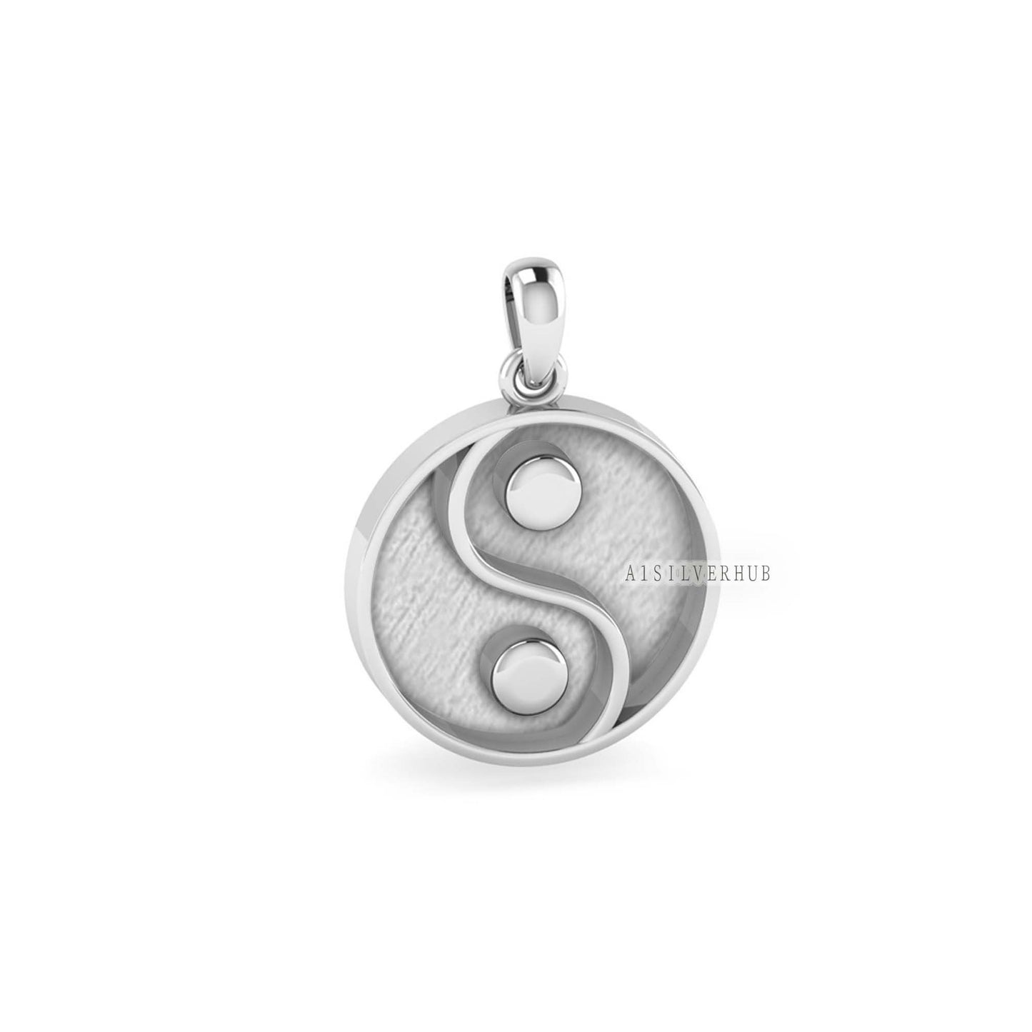 925 Sterling Silver Ying Yang Blank Bezel Round 22mm Pendant, Good for Resin & Ashes Work, Keepsake Memorial, Breast Milk DIY Crafts, Gifts