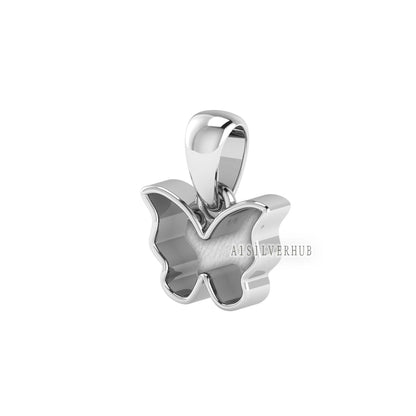 925 Sterling Solid Silver Tiny Butterfly DIY Breastmilk/Keepsake Blank Pendant Setting, Good for Resin & Ashes Work, Memorial Jewelry Crafts