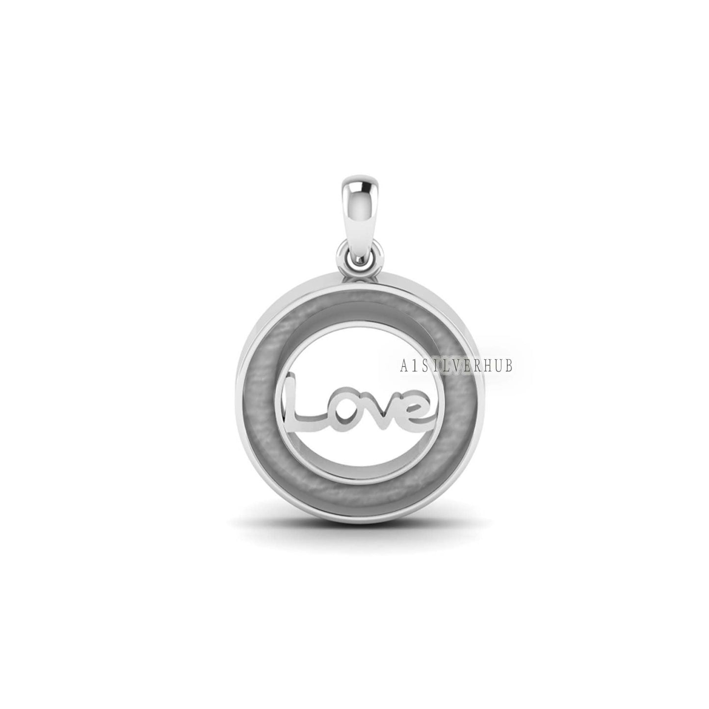 925 Sterling Silver Blank Bezel Love Memorial Pendant, Good for Resin & Ashes Work, DIY Crafts Breastmilk/Keepsake Pendant, Locket Pendant