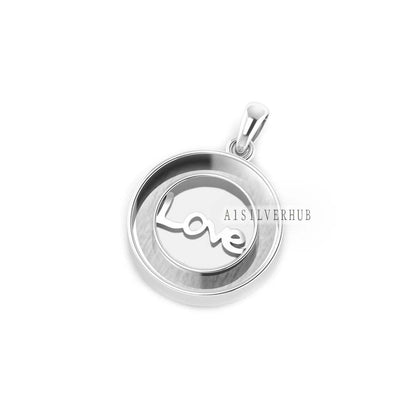 925 Sterling Silver Blank Bezel Love Memorial Pendant, Good for Resin & Ashes Work, DIY Crafts Breastmilk/Keepsake Pendant, Locket Pendant