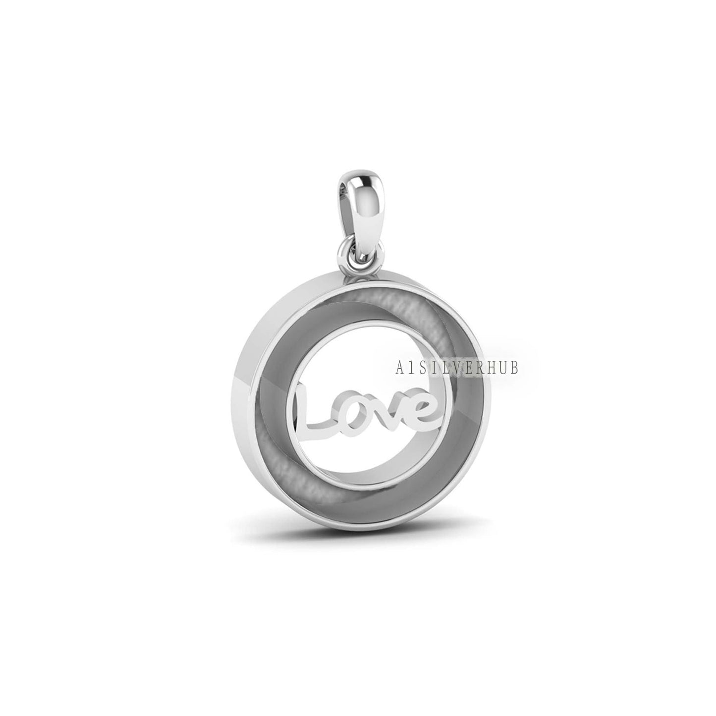 925 Sterling Silver Blank Bezel Love Memorial Pendant, Good for Resin & Ashes Work, DIY Crafts Breastmilk/Keepsake Pendant, Locket Pendant