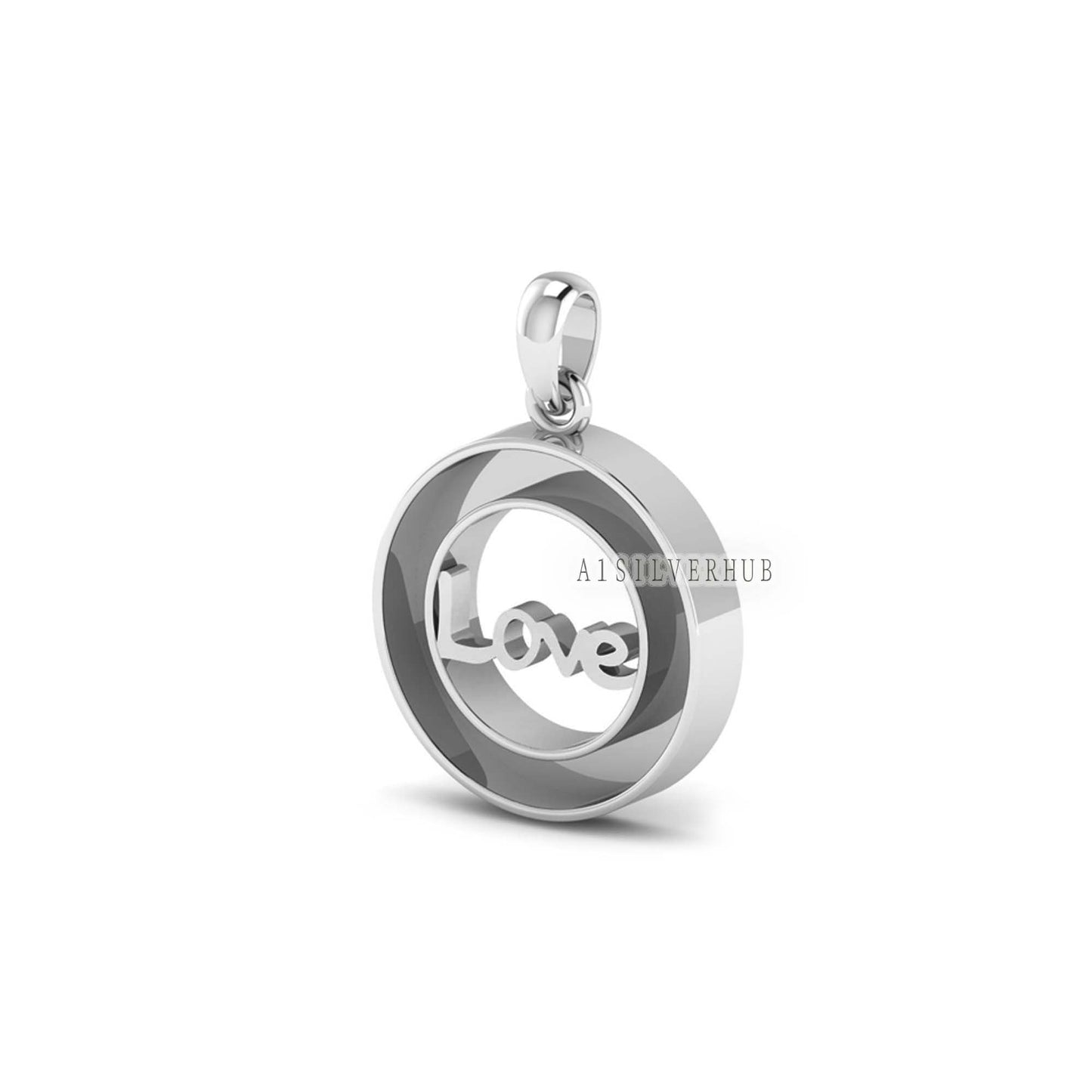 925 Sterling Silver Blank Bezel Love Memorial Pendant, Good for Resin & Ashes Work, DIY Crafts Breastmilk/Keepsake Pendant, Locket Pendant