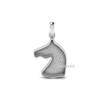Horse Face 925 Sterling Silver, Good Luck Pendant, Breastmilk/Keepsake Blank Pendant, Good for Resin & Ashes Work, Horse Face Jewelry Crafts