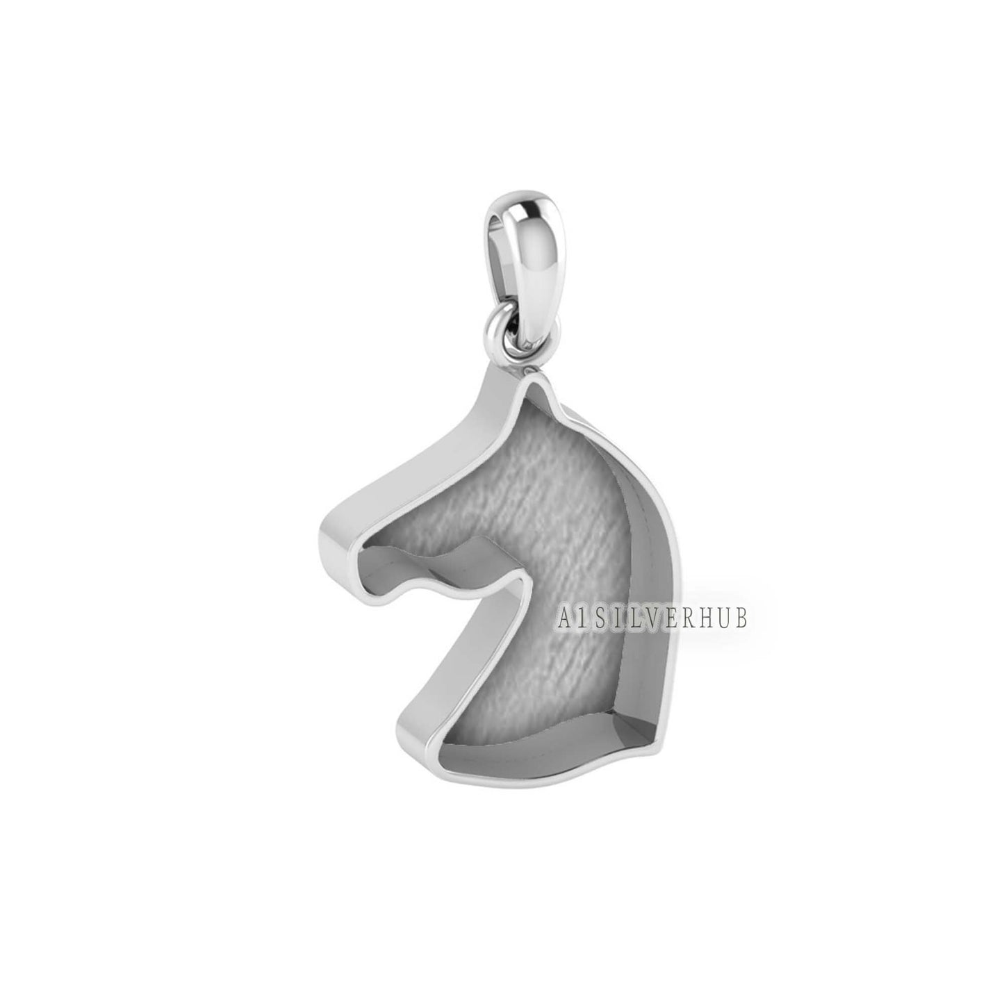 Horse Face 925 Sterling Silver, Good Luck Pendant, Breastmilk/Keepsake Blank Pendant, Good for Resin & Ashes Work, Horse Face Jewelry Crafts