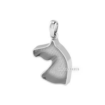 Horse Face 925 Sterling Silver, Good Luck Pendant, Breastmilk/Keepsake Blank Pendant, Good for Resin & Ashes Work, Horse Face Jewelry Crafts