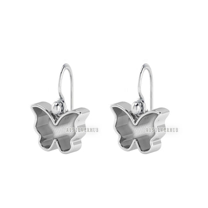 925 Sterling Solid Silver Tiny Butterfly DIY Breastmilk/Keepsake Blank Dangle Earrings Setting, Good for Resin & Ashes Work, Memorial Gifts