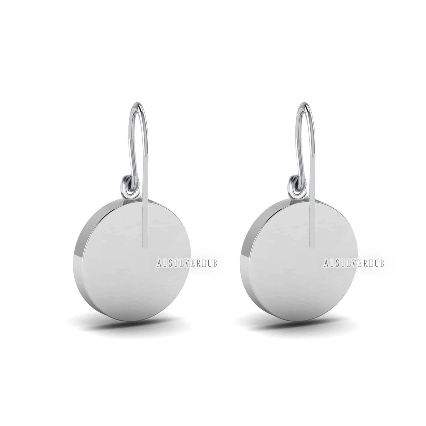 925 Sterling Solid Silver Peace Sign Blank Bezel Round Dangle Earrings, Good for Resin & Ashes Work, Keepsake/Breastmilk DIY, Memorial Gifts