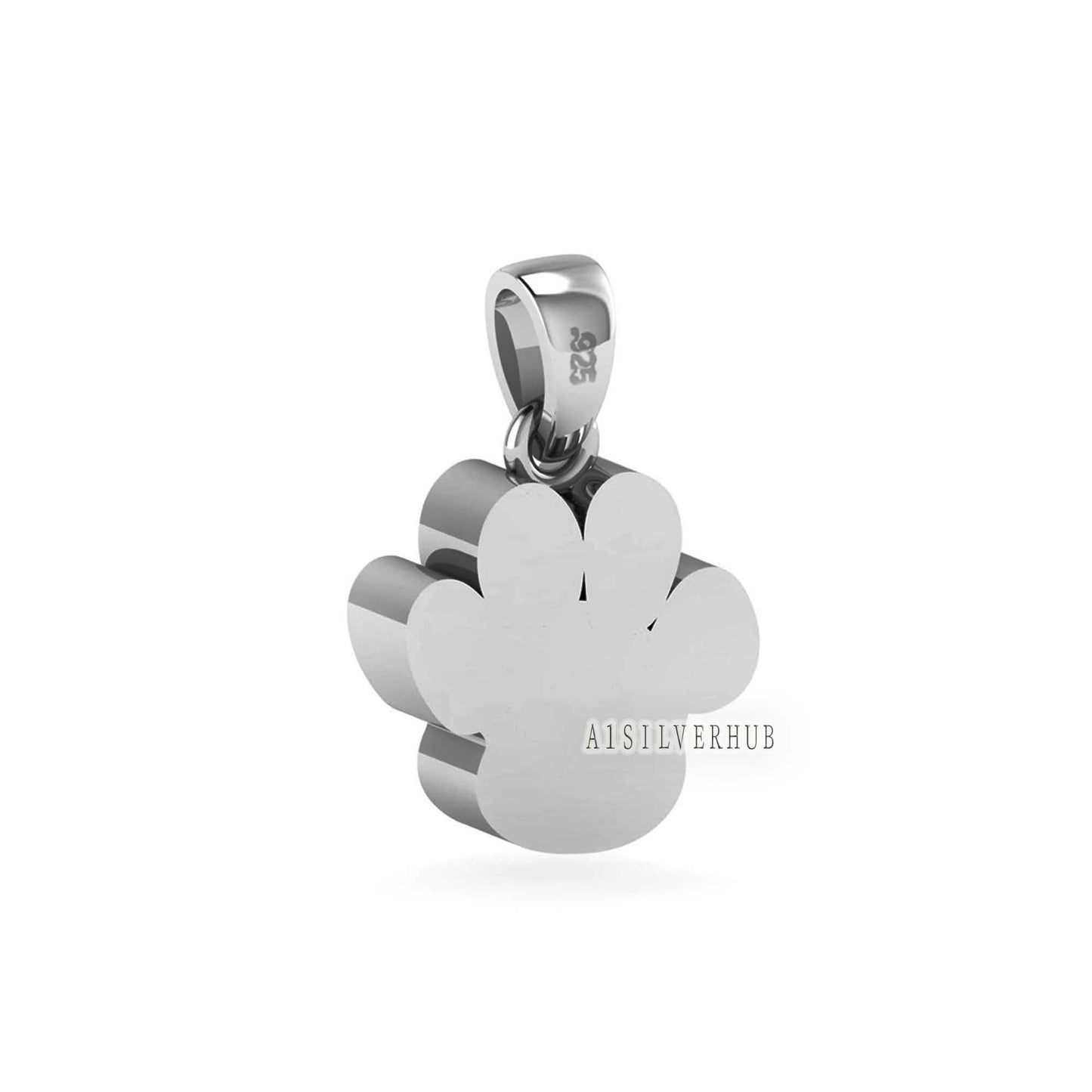 925 Sterling Solid Silver 14mm Dog Paw Print Blank Bezel Pendant Setting, Good for Resin & Ashes Work, Keepsake/Breastmilk DIY, Animal Lover