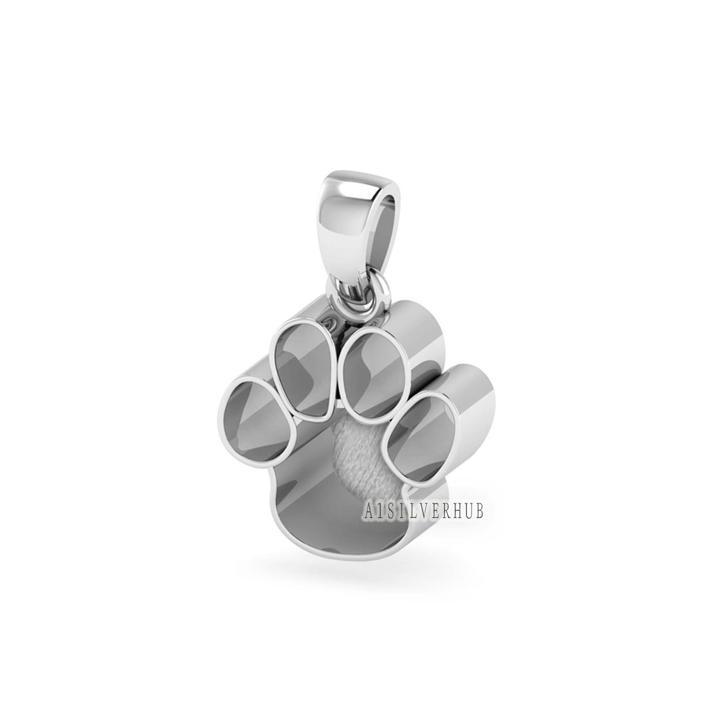 925 Sterling Solid Silver 14mm Dog Paw Print Blank Bezel Pendant Setting, Good for Resin & Ashes Work, Keepsake/Breastmilk DIY, Animal Lover