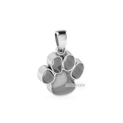 925 Sterling Solid Silver 14mm Dog Paw Print Blank Bezel Pendant Setting, Good for Resin & Ashes Work, Keepsake/Breastmilk DIY, Animal Lover