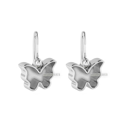 925 Sterling Solid Silver Tiny Butterfly DIY Breastmilk/Keepsake Blank Dangle Earrings Setting, Good for Resin & Ashes Work, Memorial Gifts