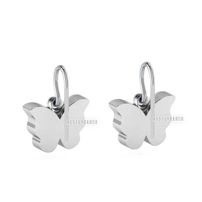 925 Sterling Solid Silver Tiny Butterfly DIY Breastmilk/Keepsake Blank Dangle Earrings Setting, Good for Resin & Ashes Work, Memorial Gifts