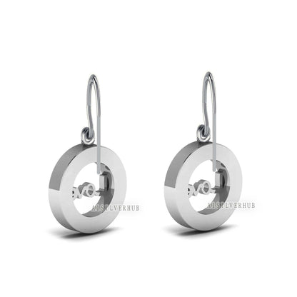 925 Sterling Silver Blank Bezel Love Dangle Earrings, Good for Resin & Ashes Work, Memorial DIY Crafts Breastmilk/Keepsake, Gifts For Her