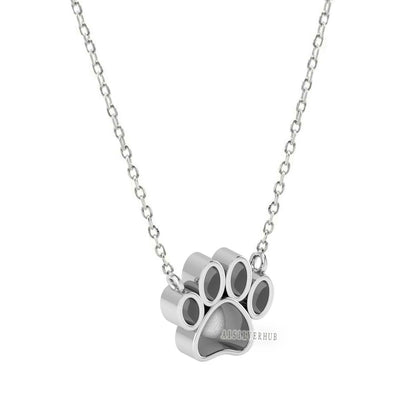 925 Sterling Solid Silver 10mm Dog Paw Blank Bezel Pendant Necklace Chain, Good for Resin & Ashes Work, Keepsake/Breastmilk DIY, 16''+2''
