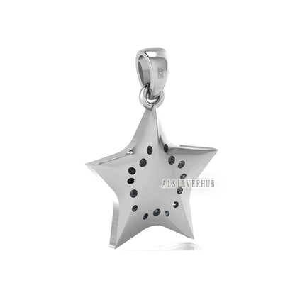 925 Sterling Solid Silver Lucky Shining Star Blank Bezel Pendant Setting, Breastmilk/Keepsake, Good for Resin & Ashes Work, Memorial Crafts