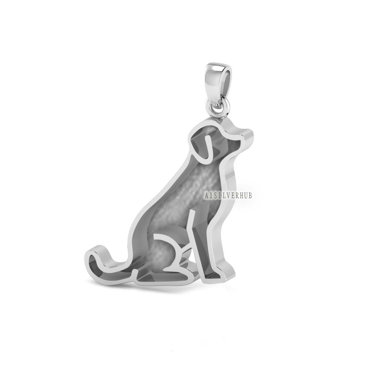 925 Sterling Solid Silver 25mm Dog Blank Bezel Pendant Settings, Good for Resin & Ashes Work, Keepsake/Breastmilk DIY, Memorial Animal Lover