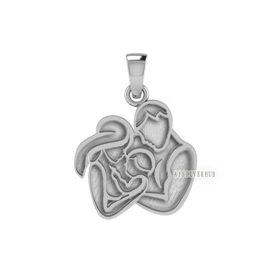 925 Sterling Silver Happy Family Blank Bezel Pendant Setting, For Pour Resin, Breastmilk DIY Crafts, Keepsake Jewelry, Memorial Jewellery