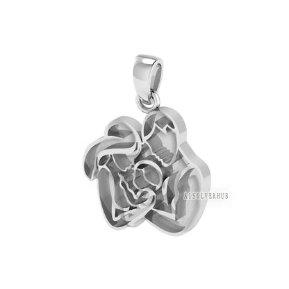 925 Sterling Silver Happy Family Blank Bezel Pendant Setting, For Pour Resin, Breastmilk DIY Crafts, Keepsake Jewelry, Memorial Jewellery